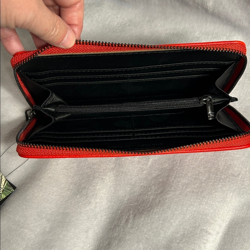 Badgley Mischka Red Vegan Leather Wallet - Picture 3 of 6